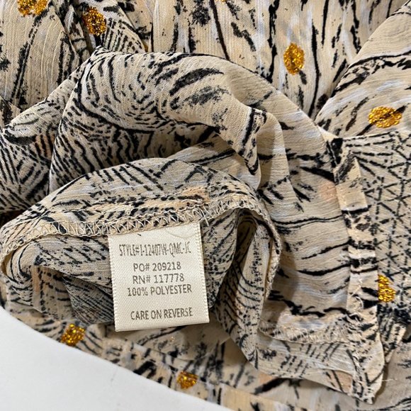 Lovestitch Womens Off Shoulder Blouse Multi Sparkle Print Long Sleeve Hi Low S/M - Picture 9 of 9